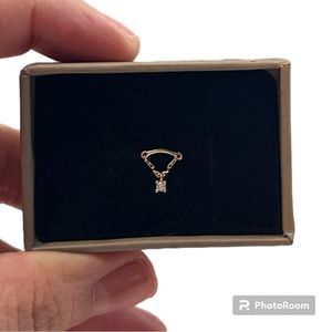 Gold Earrings with Crystal Accent